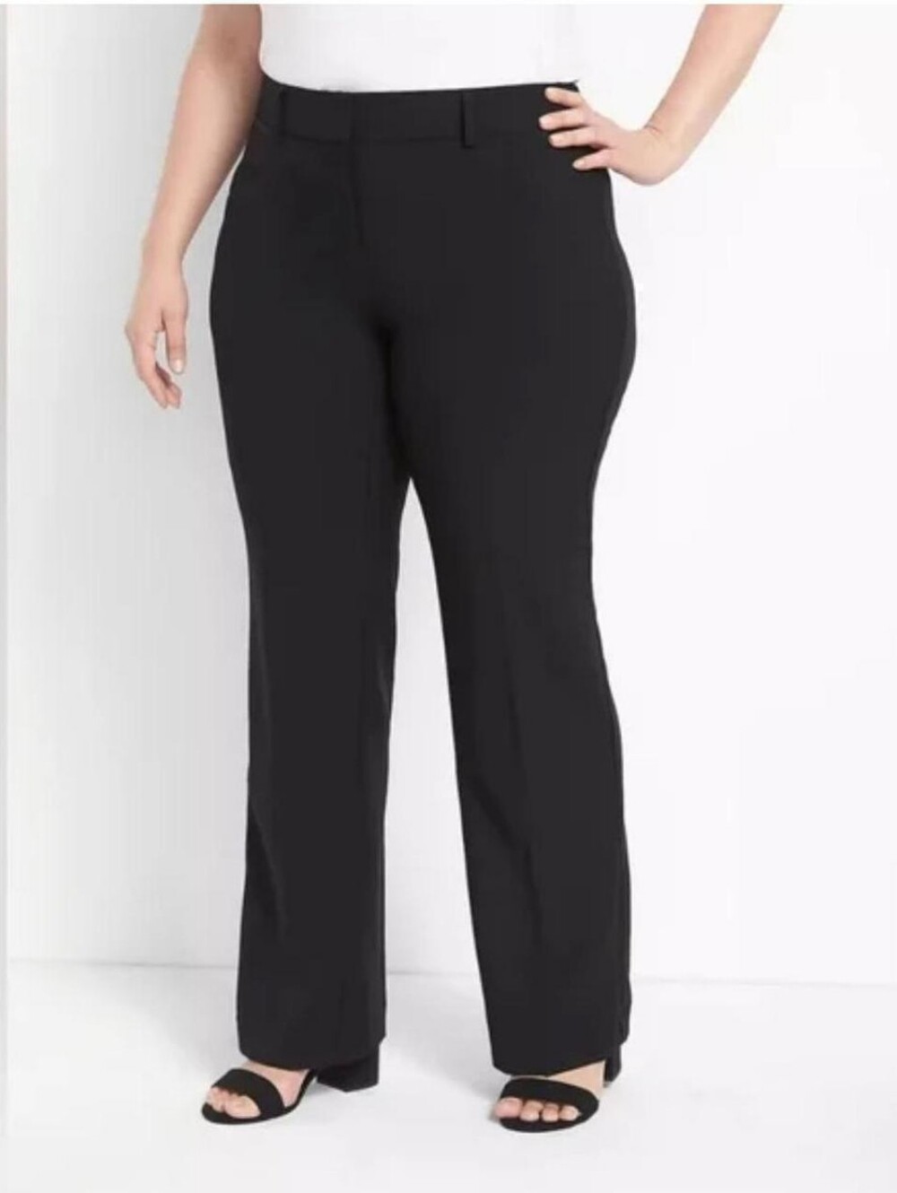 Lane Bryant The Curvy Allie Black Trousers Wide Leg Pants Size 14R. New Wout Tag